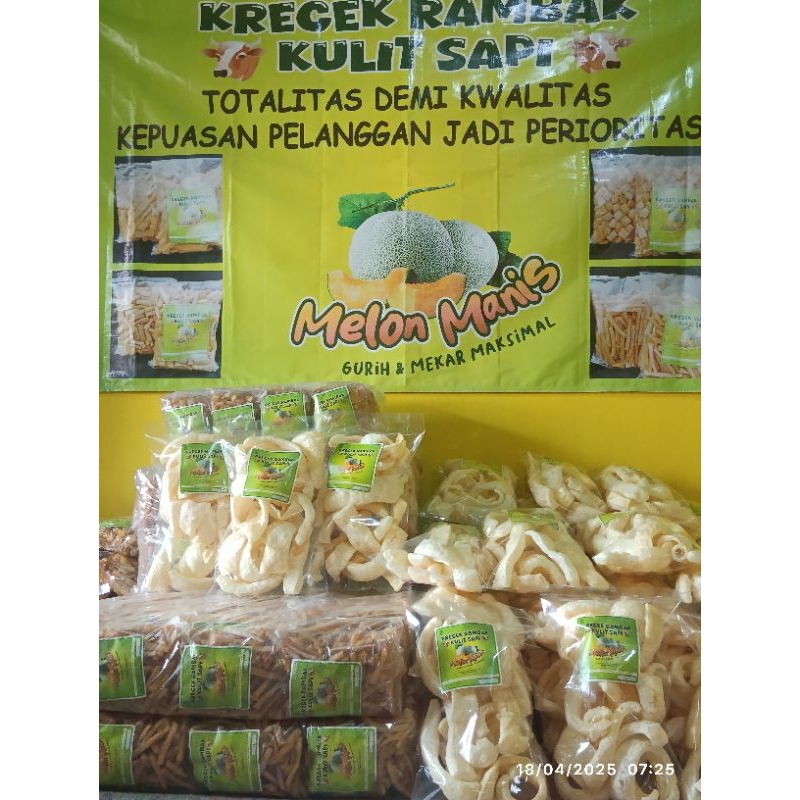 

Maknyuss1 Krecek Rambak Kulit Sapi/Krupuk Rambak Kulit Sapi 1 Kg Varian Dadu .