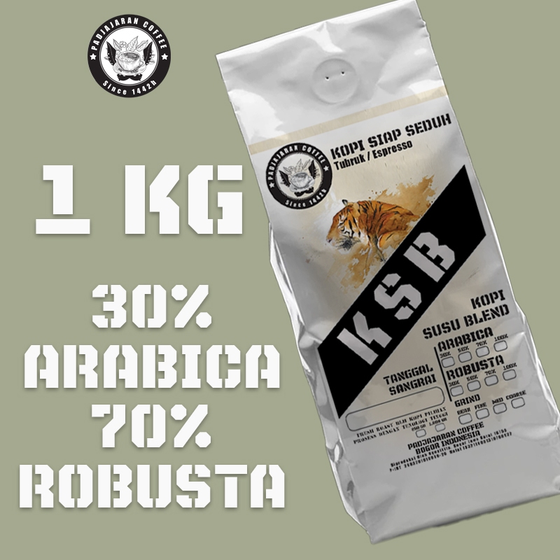 

KSB Full 30% arabica - 70% Robusta Biji Kopi House Blend Terbaik untuk Es Kopi Susu Kekinian | Fresh Roast Medium-Dark | Sangrai Komputerisasi | Cocok untuk Cafe, UMKM, Home Brewing | Ready Stock & Bisa Request Gilinga