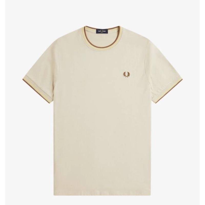FRED PERRY TAPPED OATMEAL ORIGINAL TSHIRT