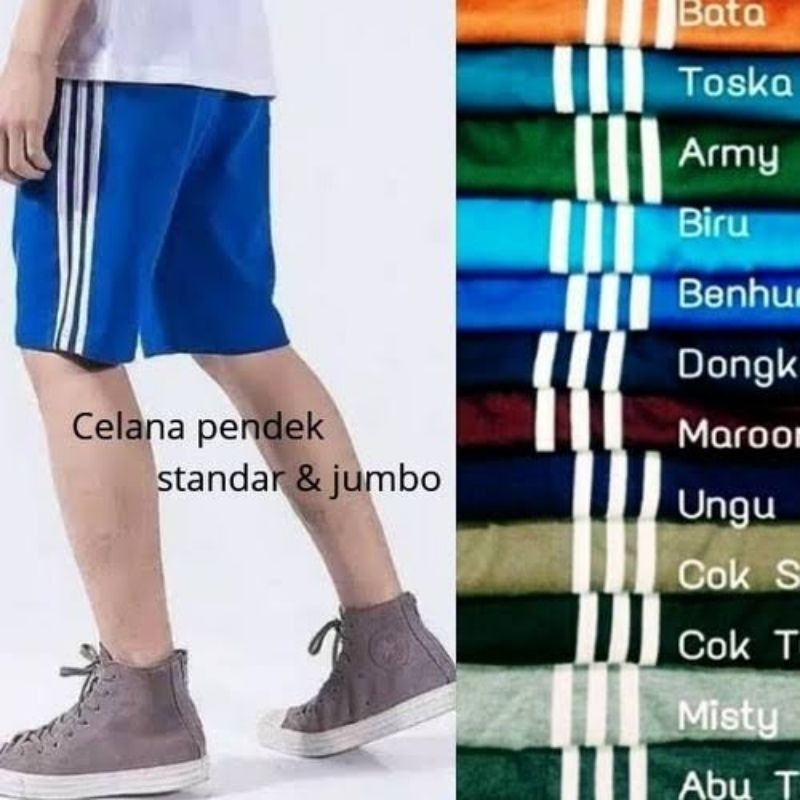 celana kolor pendek kaos standar jumbo