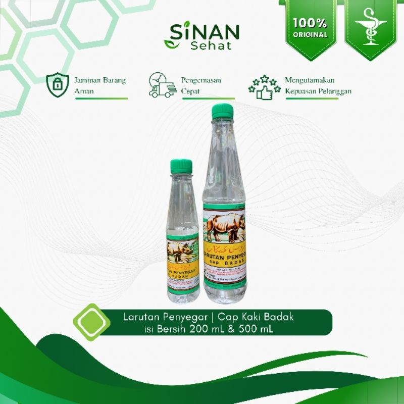 

Apotek Sinan Sehat | Larutan Penyegar Cap Badak Botol 200 ml dan 500 ml - Pereda Panas Dalam