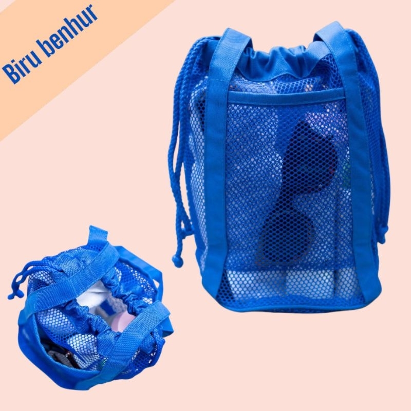Totebag Tote Bag Tokyo Mesh Tas Wanita Resleting Tas Belanja Tas Renang Jaring Tebal