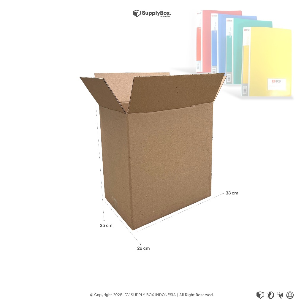 

KARDUS BOX PACKING 33 x 22 x 35 CM | Slitter Diecutting | Box Dokumen A4 | Kardus Box | Custombox