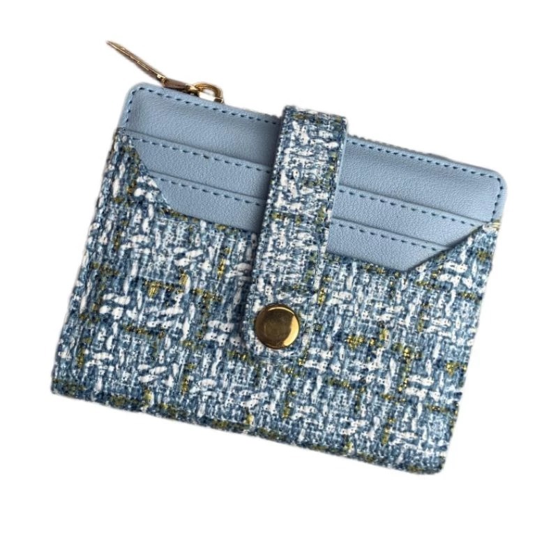 dompet kekinian Dompet lipat wanita bahan kanvas premium estetis Dompet wanita kecil impor terbaru