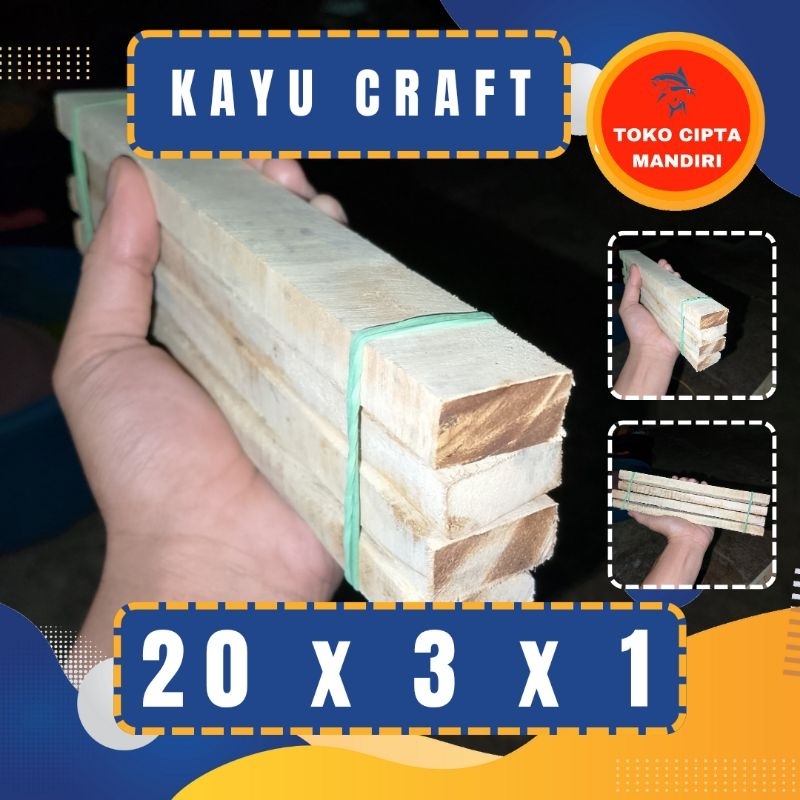 kayu craft  20 x 3 x 1 kayu kerajinan kayu eceran kayu Reng kayu stik kayu