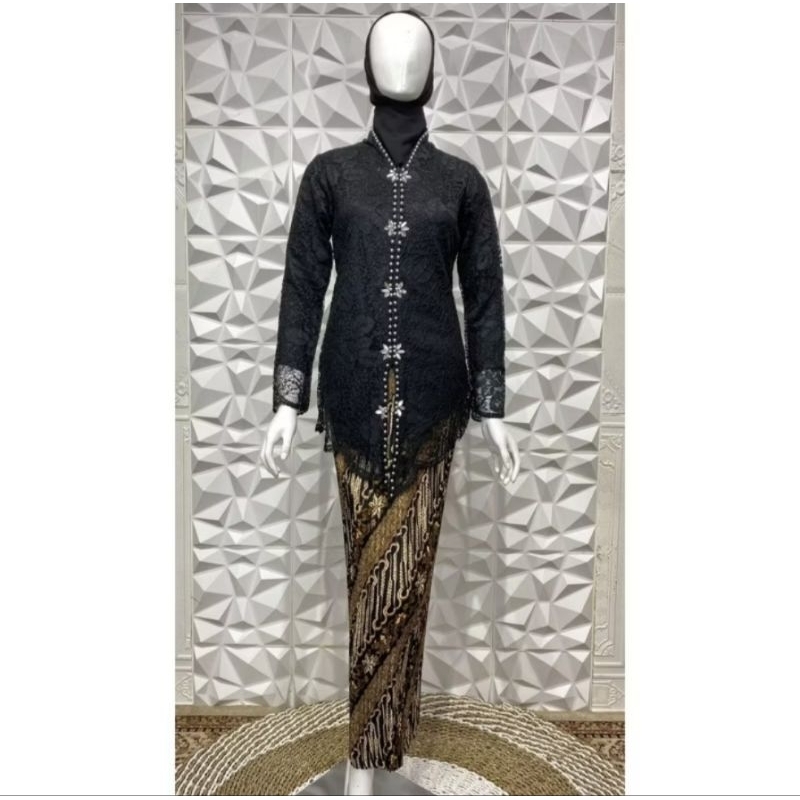 REALPICT  PROMO HARGA MURAH SETELAN BAJU KEBAYA MODERN ATASAN BAJU KEBAYA BROKAT PAYET JUMBO LD 130 