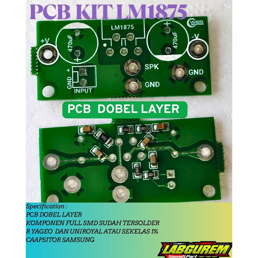 KIT LM1875 PCB + KOMPONEN SMD TERSOLDER