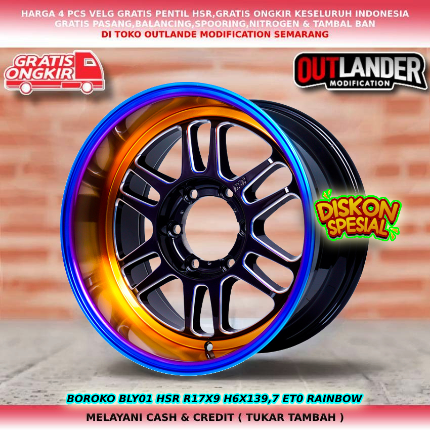 velg mobil r17 velg mobil pajero fortuner dll. velg hsr boroko bly01 r17