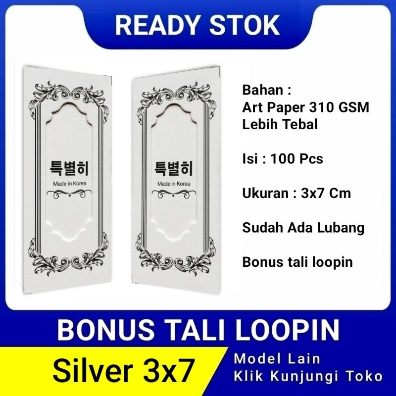 

hang tag label baju murah ukuran 3x7 bonus tali silver hangtag merek baju handstag pakaian handtag hantag kertas nametag nemtek hang tags brand hentek henstek lebel harga ready stok