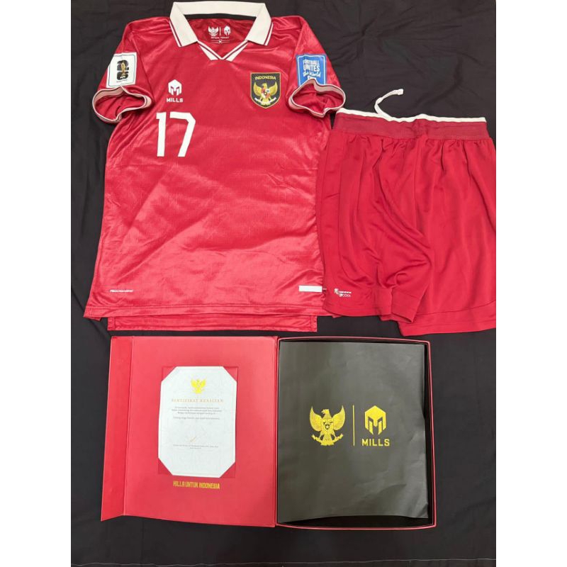 Jersey Original Timnas Indonesia Home 2022 Last Mills SADIL RAMDANI 17 Player Issue Pl Boxset, Size 