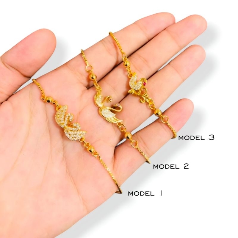 gelang serut xuping permata gelang serut anti karat warna gold emas 24 karat