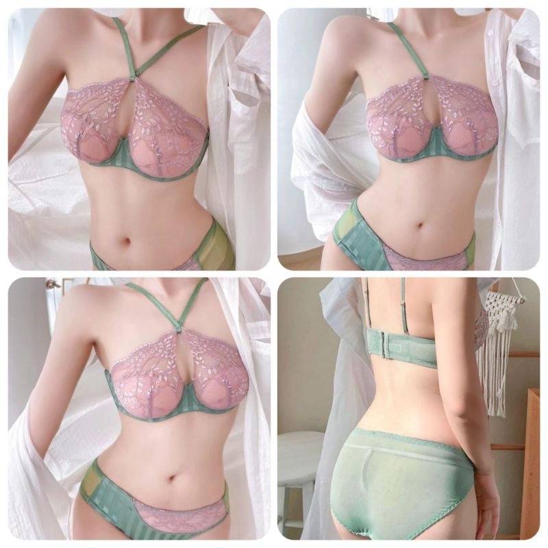 [BRA SET] LB003 Sheer Trim X Bra Sexy / Lace Bra Sexy / Renda Bra Sexy Nyaman