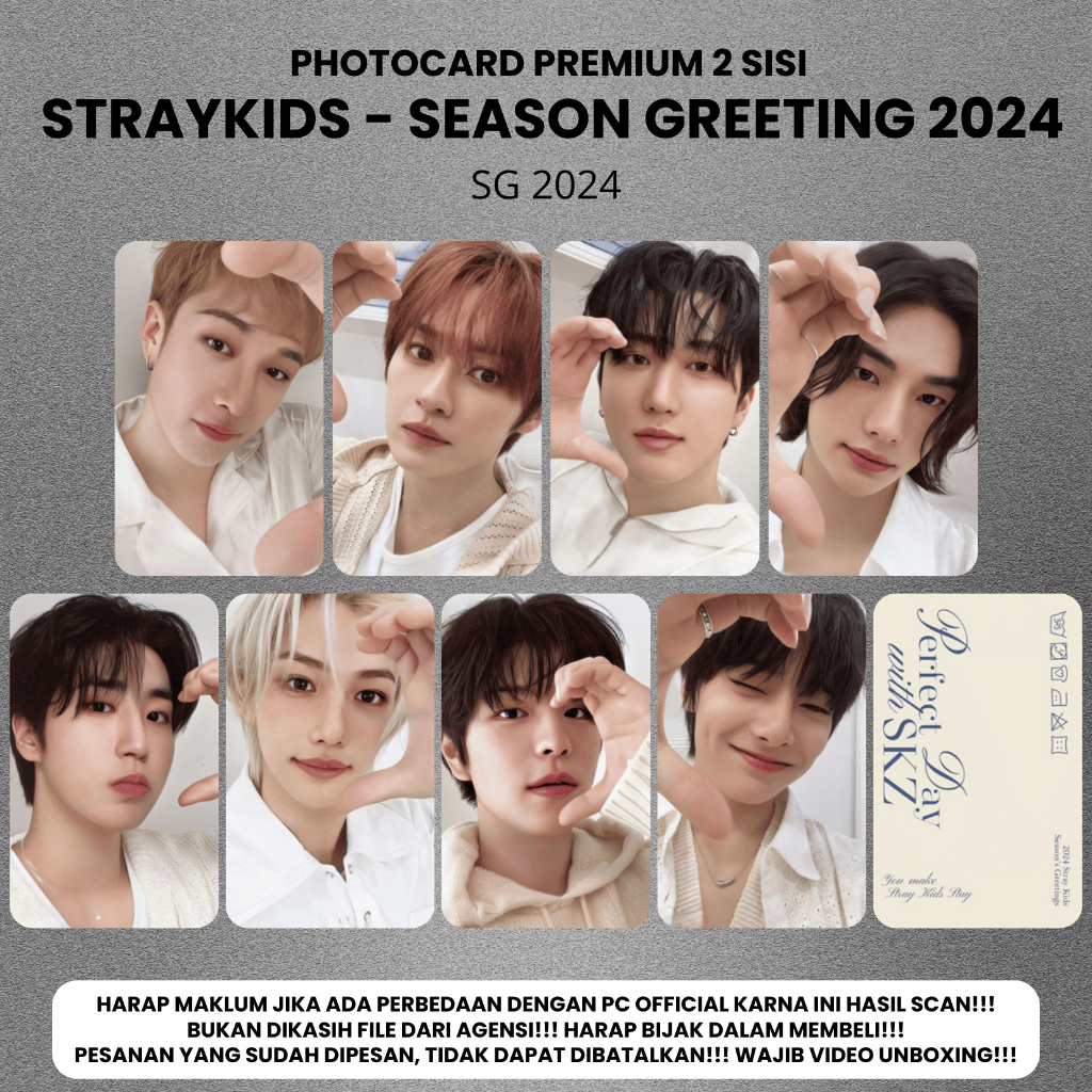 (ISI 8 PCS) Photocard Stray Kids 2024 SEASON GREETING - PC 2 SISI KPOP Premium fotocard Unofficial