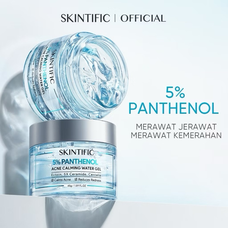 SKINTIFIC Acne Calming Water Gel 45g | Exfoliating Perawatan Wajah Calming untuk Melembabkan Whiteni