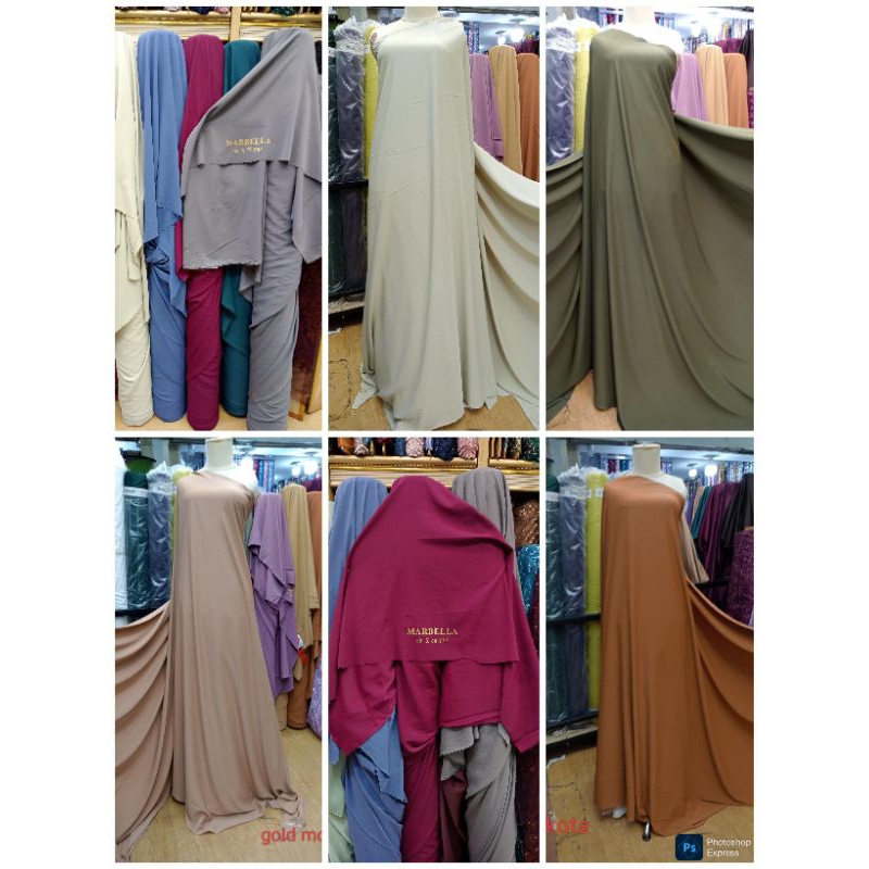 kain bahan Marbella/Marbella jatuh lembut cocok untuk Abaya,gaun,dress,gamis