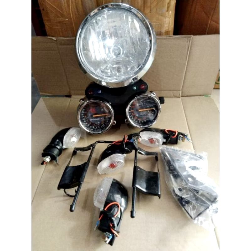 paket lampu depan bulat yamaha RX KING NEW set speedometer RX king new set sein breket lampu
