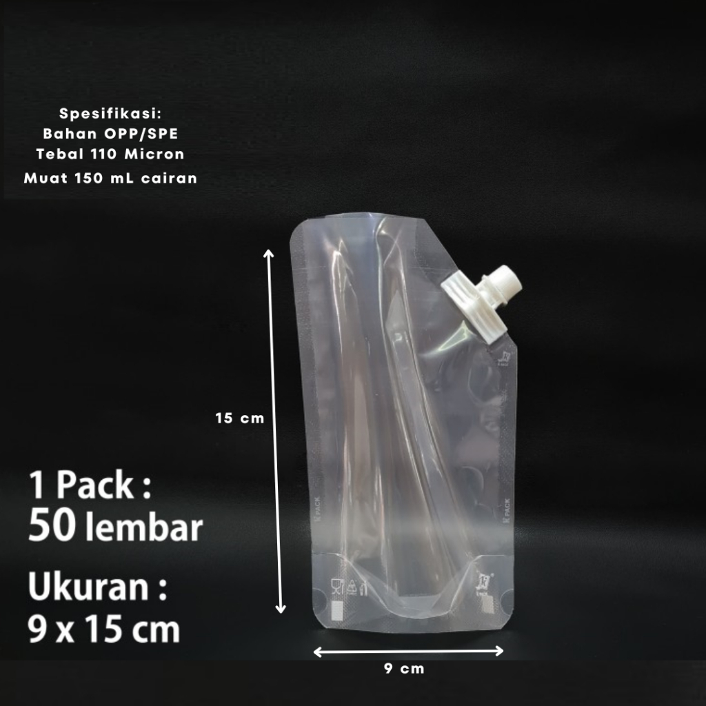 (50 Pcs) Standing Pouch Cair Spout Spoutpack 150 Ml / 9X15 Cm