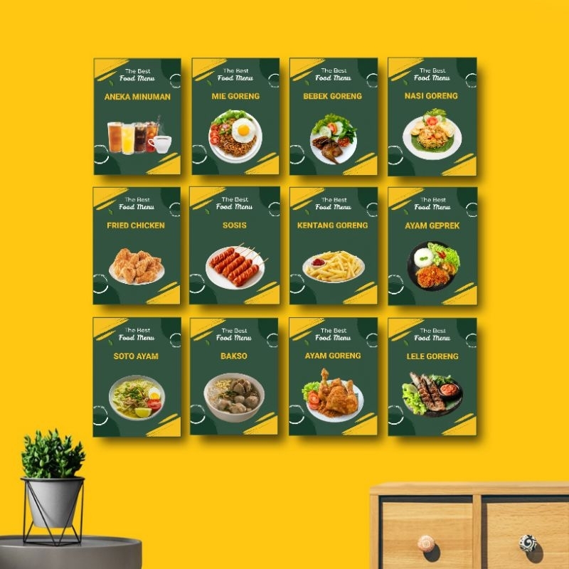 Pajangan Dinding Menu Makanan Hiasan Rumah Makan Poster Warung Walldecor Dapur