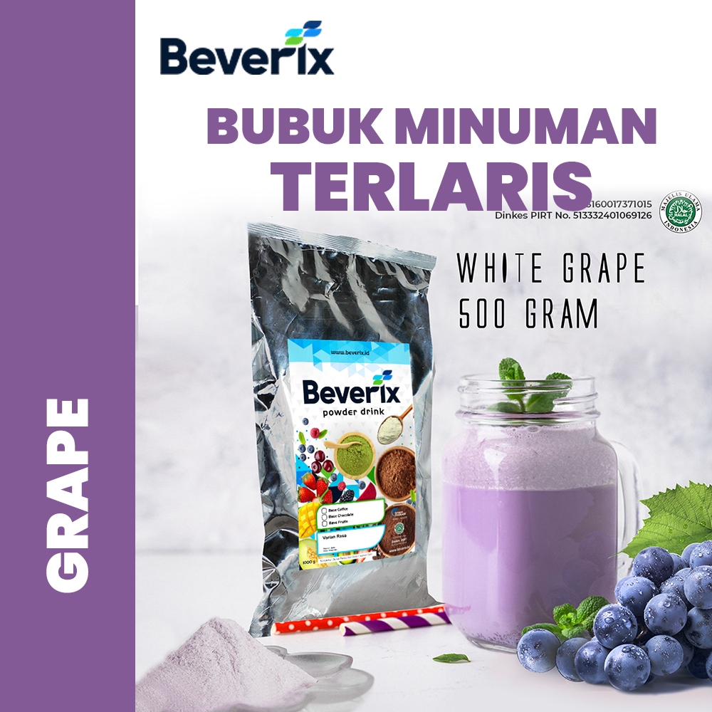 

BEVERIX Bubuk Minuman Premium Rasa Buah Grape Aneka Rasa Buah 500 Gr