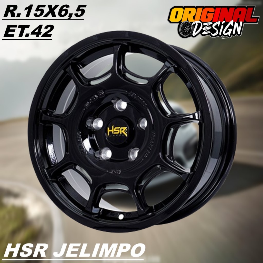 Pelek Mobil Innova, Ertiga, Apv, Carry, Ring 15 Lubang 5 Velg HSR JELIMPO R15 Warna hitam