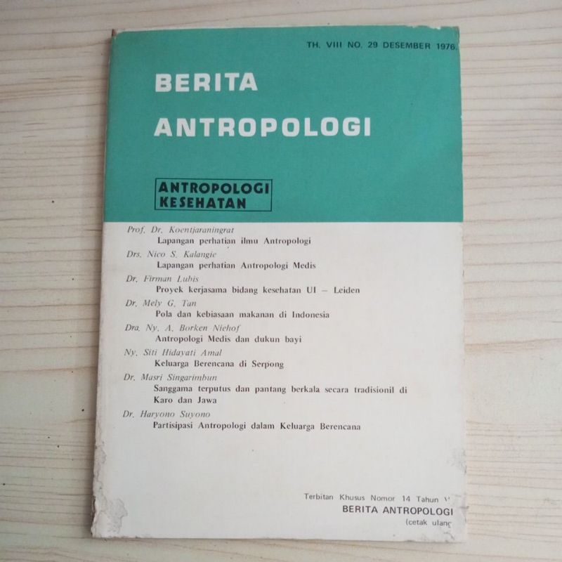 BUKU BERITA ANTROPOLOGI ANTROPOLOGI KESEHATAN