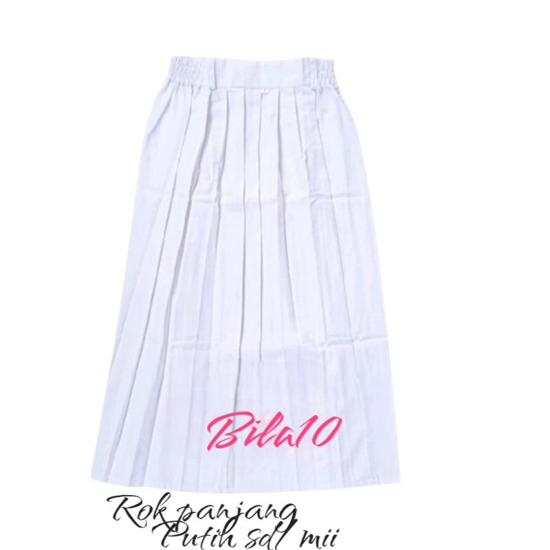 rok putih panjang sd anak perempuan