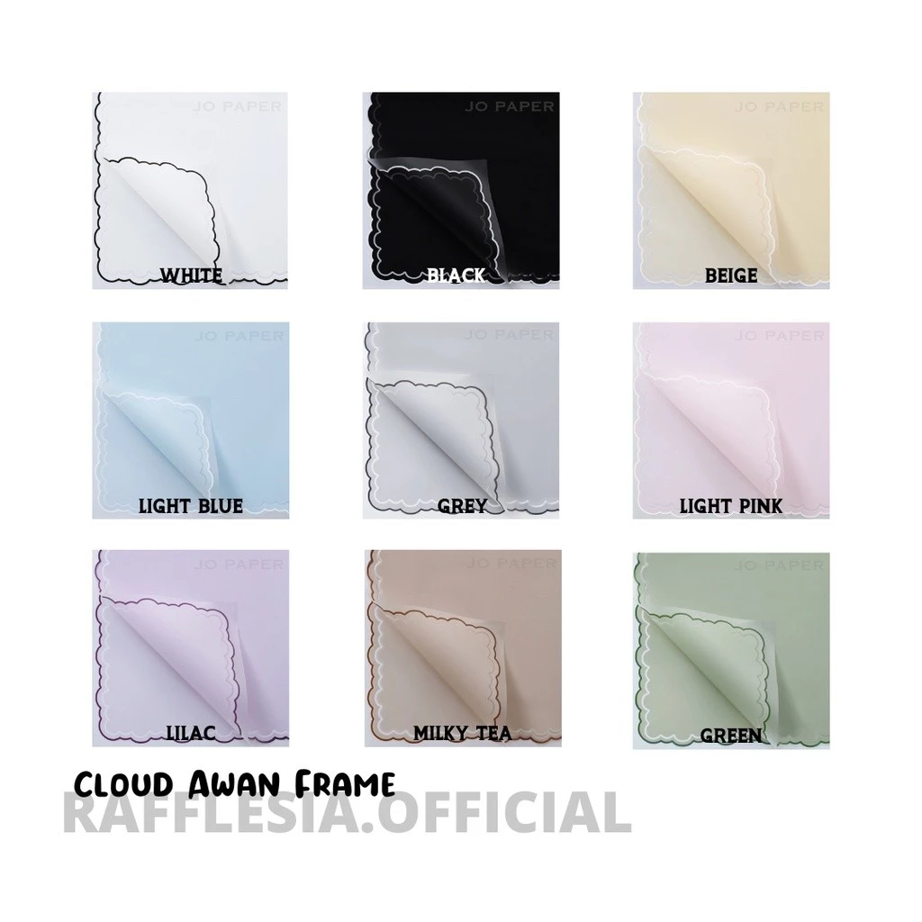 

[5 LEMBAR] Flower Wrapping Paper Varian List Cloud Awan Frame Transparan Kertas Buket Bunga Cellophane Florist Kertas Kado / Kualitas Baik