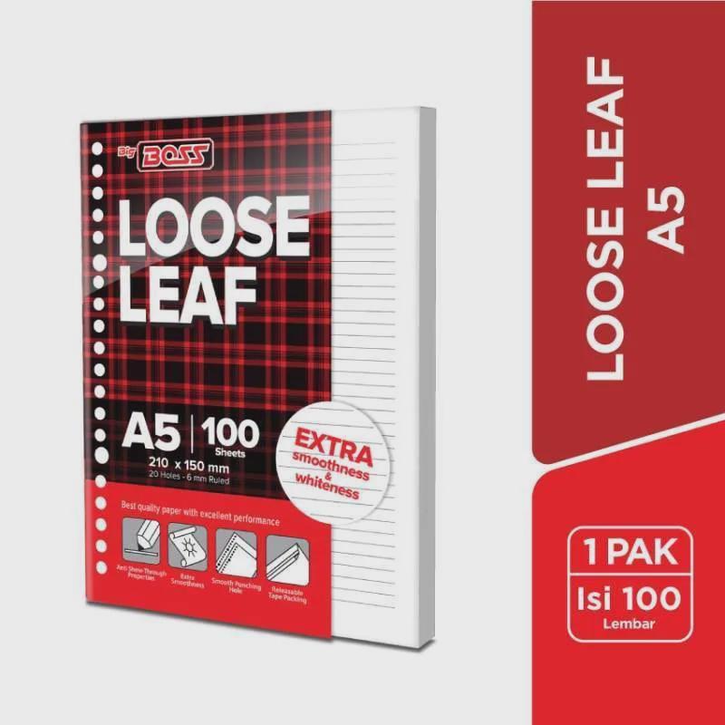 

Loose Leaf Bergaris Big Boss A5 100 Lembar Refill Kertas Binder Garis