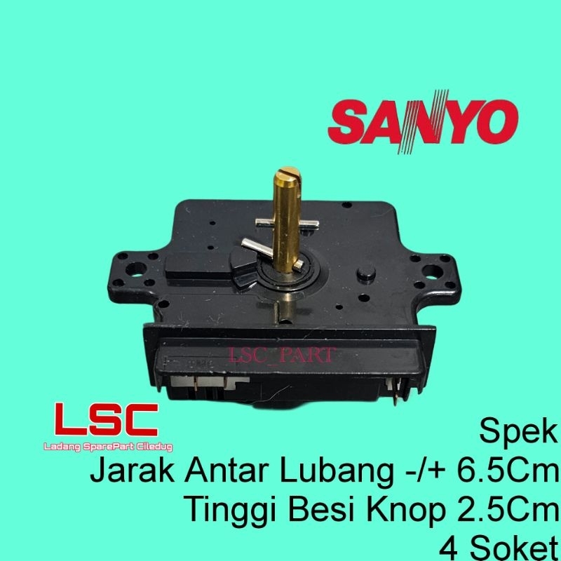 Timer Mesin Cuci 4 Pin Sanyo Pengatur waktu 4 Skun Kaki Switch Saklar Pengatur Waktu AQUA 4 Soket