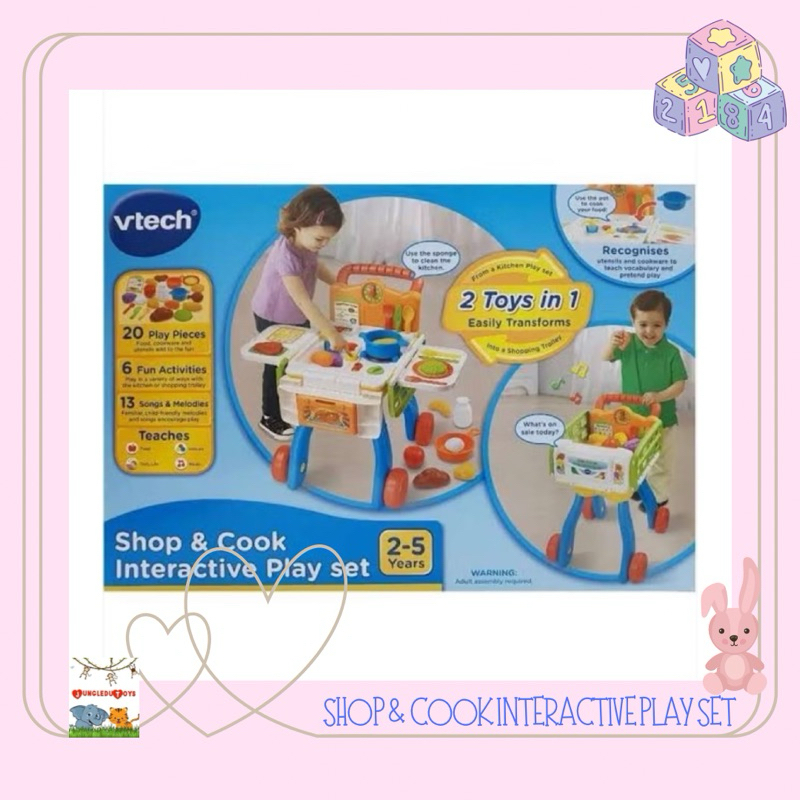 Vtech 2In1 Shop And Cook Interactive Playset Original Mainan Edukasi Masak-Masakan Anak