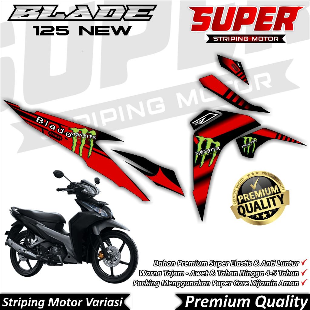Stiker Blade 125 New Anti Luntur keren Striping Blade New Striping Honda Blade 110 125 New ME