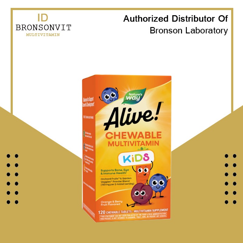 Nature's Way Alive Kids Chewable Multivitamin Orange Berry Natures Vitamin Anak 120 Chewable Tablets
