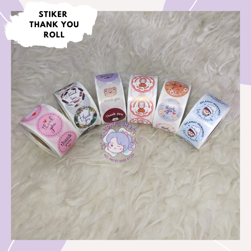 

STIKER THANK YOU Roll Label Ucapan Terima Kasih Bulat
