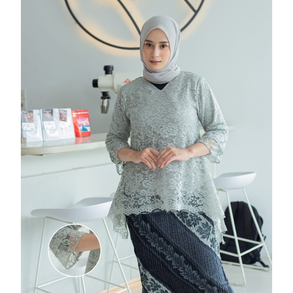 Best Seller  Atasan Kebaya Rinjani Jumbo Seri Warna ld 130 / Kebaya Brokat Big Size Warna KEBAYA BES