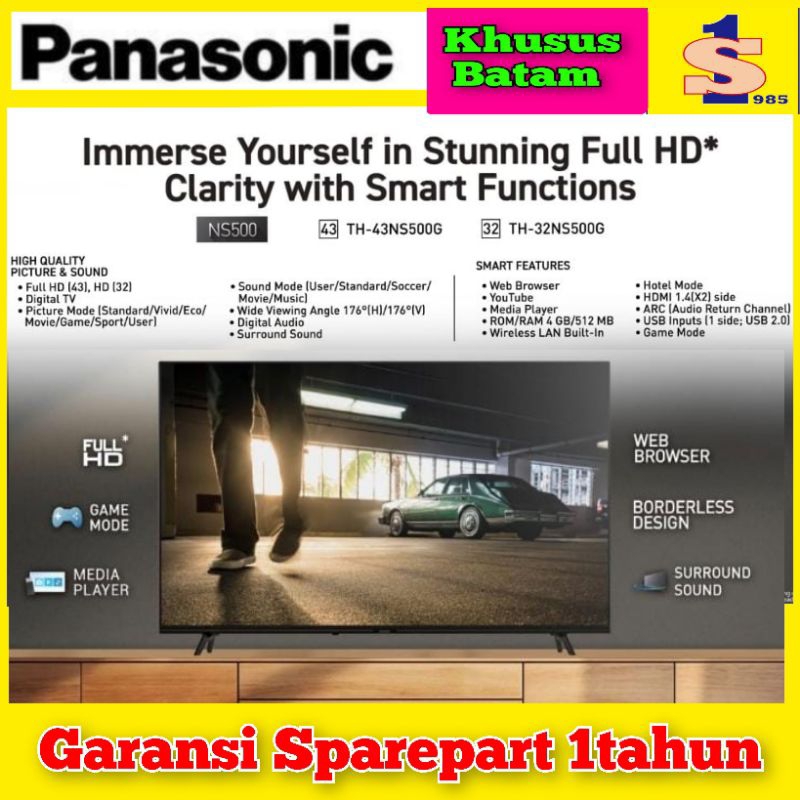 SMART TV PANASONIC TH-43NS500G DIGITAL TV 43"INCH FHD (BATAM)