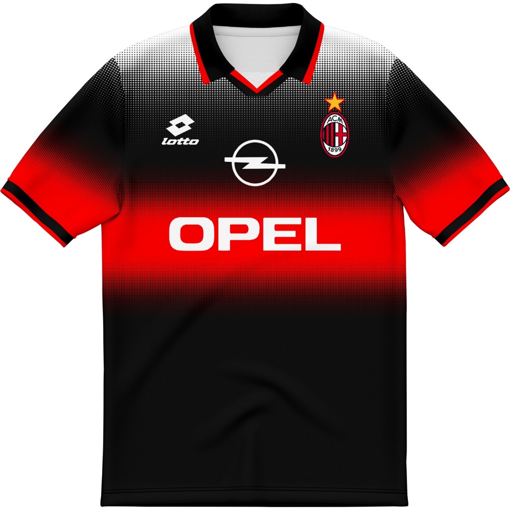 JERSEY RETRO MILAN 1996 FULLPRINTING FREE NICKNAME//JERSEY VINTAGE//KAOS AC MILAN TRAINING