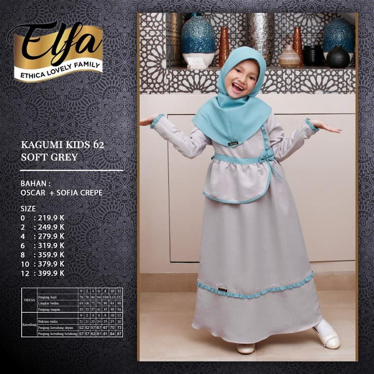 SALE ETHICA GAMIS ANAK KAGUMI KIDS 63 SOFT GREY