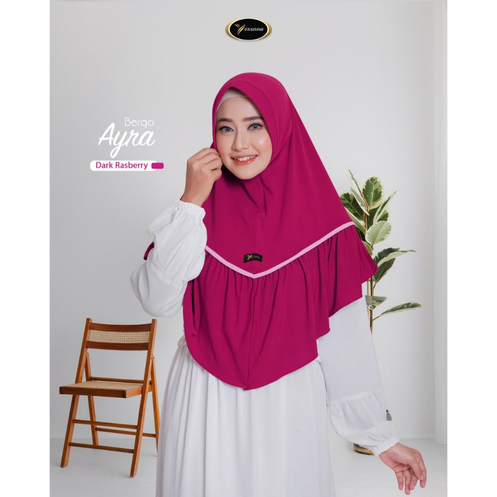 Bergo Ayra Yessana Hijab Jumbo Rampel Depan Daily Hijab Instan