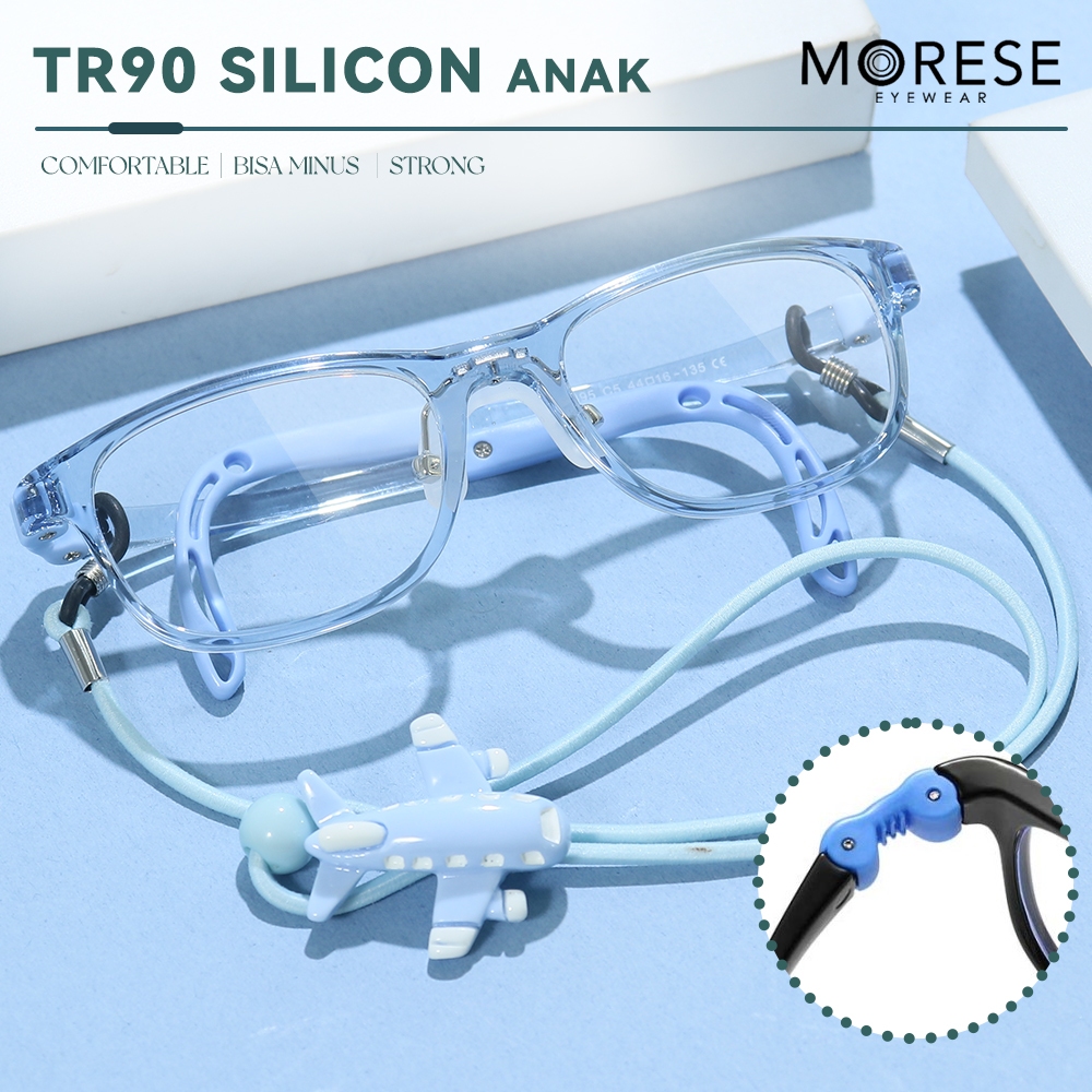 Morese Kacamata Antiradiasi Blueray Style Kotak Bahan TR90 Gagang Lentur Nyaman Fashion Anak Laki La