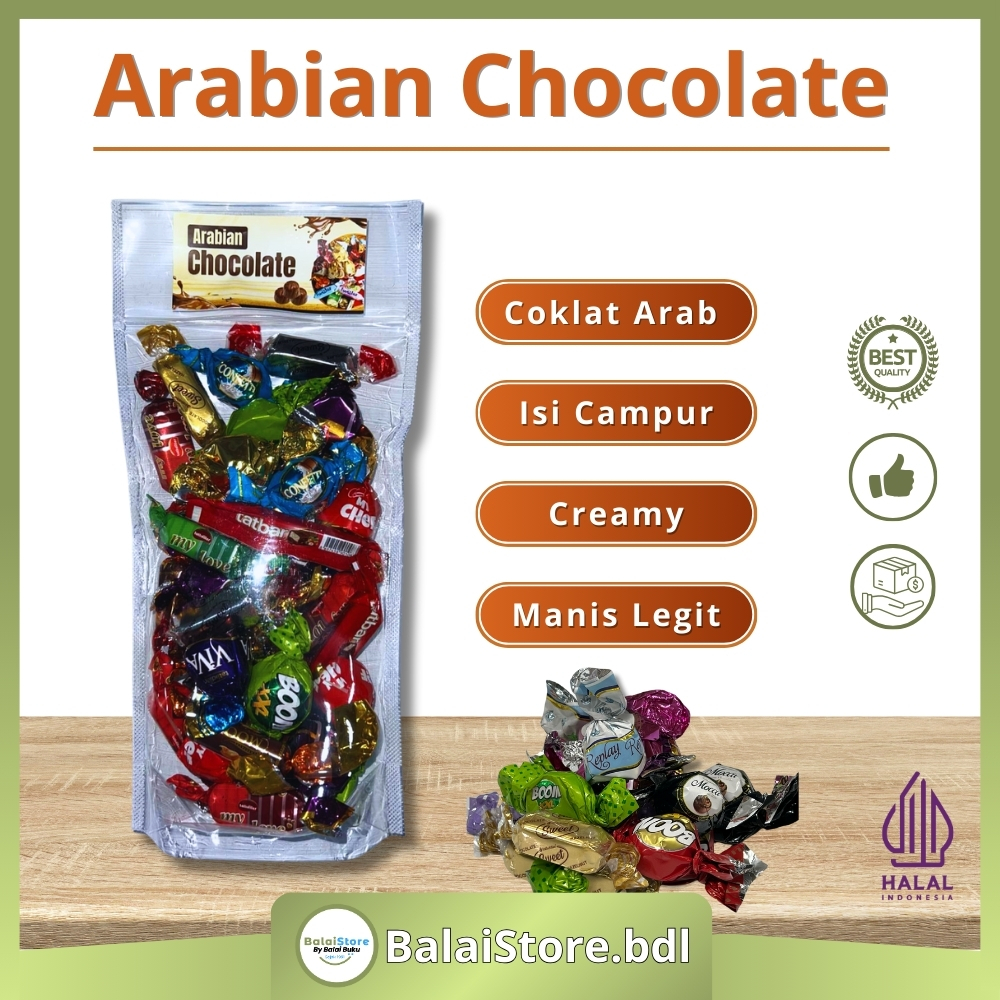 

Cokelat Arab Mix Oleh Oleh Haji dan Umrah Coklat Arab Campur 1 Kg 500 Gram 250 Gram Coklat Turkiye