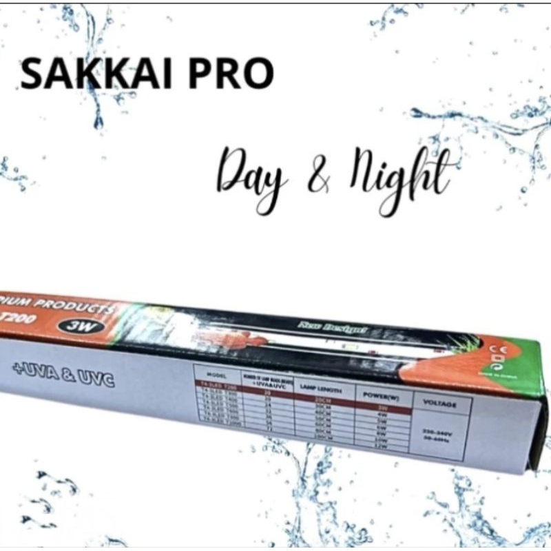 LAMPU SAKKAI PRO DAY NIGHT T4 3LED T 300 LED CELUP AQUARIUM TANNING