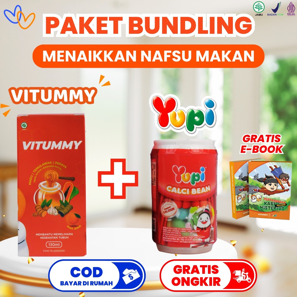 [TERBATAS] Vitummy + Yupi - Promo Kolaborasi Terbatas Penambah Nafsu Makan dan Atasi Cacingan Anak