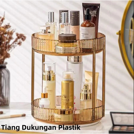 Rak penyimpanan riasan kamar tidur Rak berputar 360 derajat rak penyimpanan parfum kosmetik kotak pe