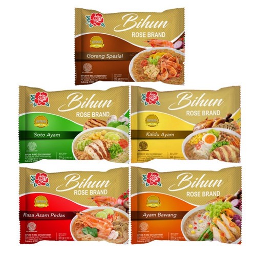 Mie Rose Brand Bihun 60gr/55gr Goreng/Kuah | Mie Bihun Kemasan Instant |