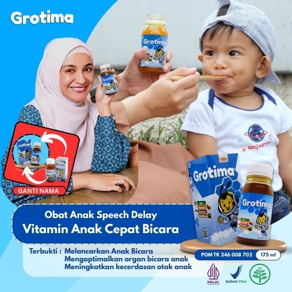 Grotima Vitamin Anak Cepat Bicara | Madu Anak Telat Bicara | Grotima Nutrisi Otak Stimulasi Bicara A