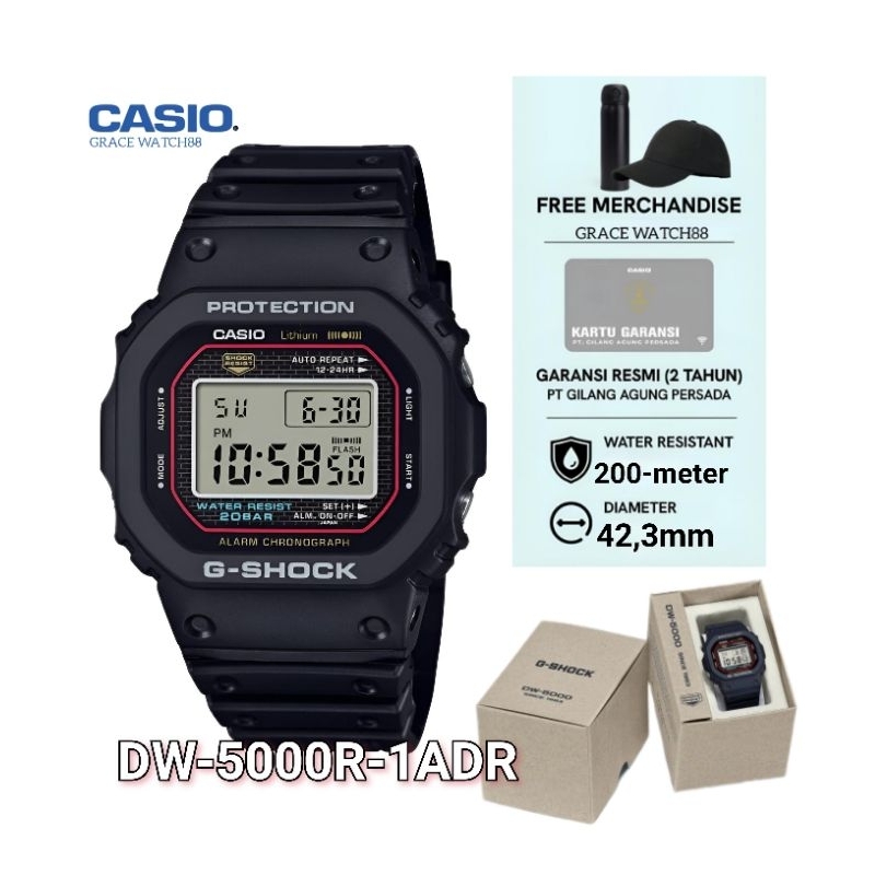 Jam tangan pria casio gshock DW-5000R-1ADR original gshock limited Edition dw-5000r-1