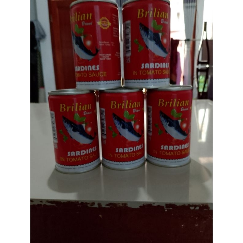 

sarden brilian sauce tomat 425 gr paket 5 kaleng exp 2028