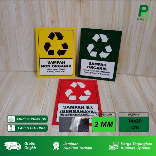 

Sign Akrilik Penanda Jenis Sampah Signboard A5 Penanda Sampah Organik Dan Sampah Non Organik