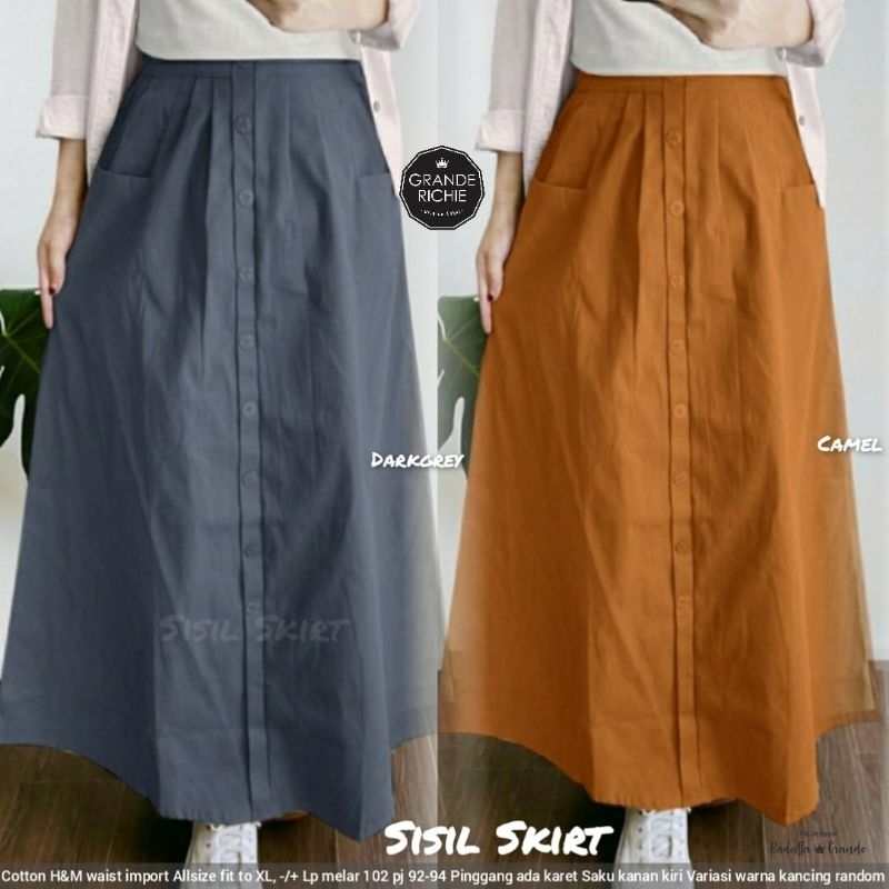 Rok panjang polos katun