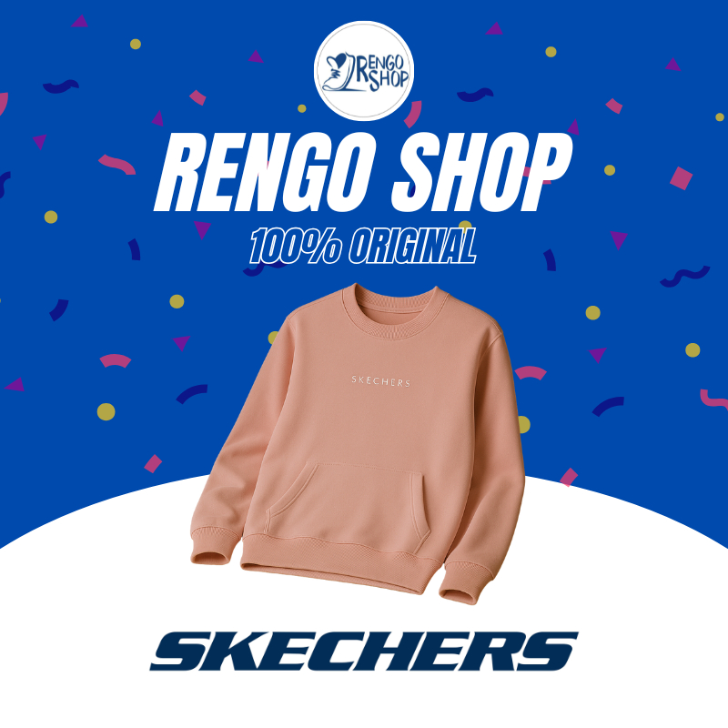 [Ori] Baju Lengan Panjang Sweater Pria Skechers Pink Sweater